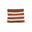 Knitted pouch with brown and white stripes on a white background
