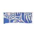 Rectangular pouch with blue and white pattern on a white background