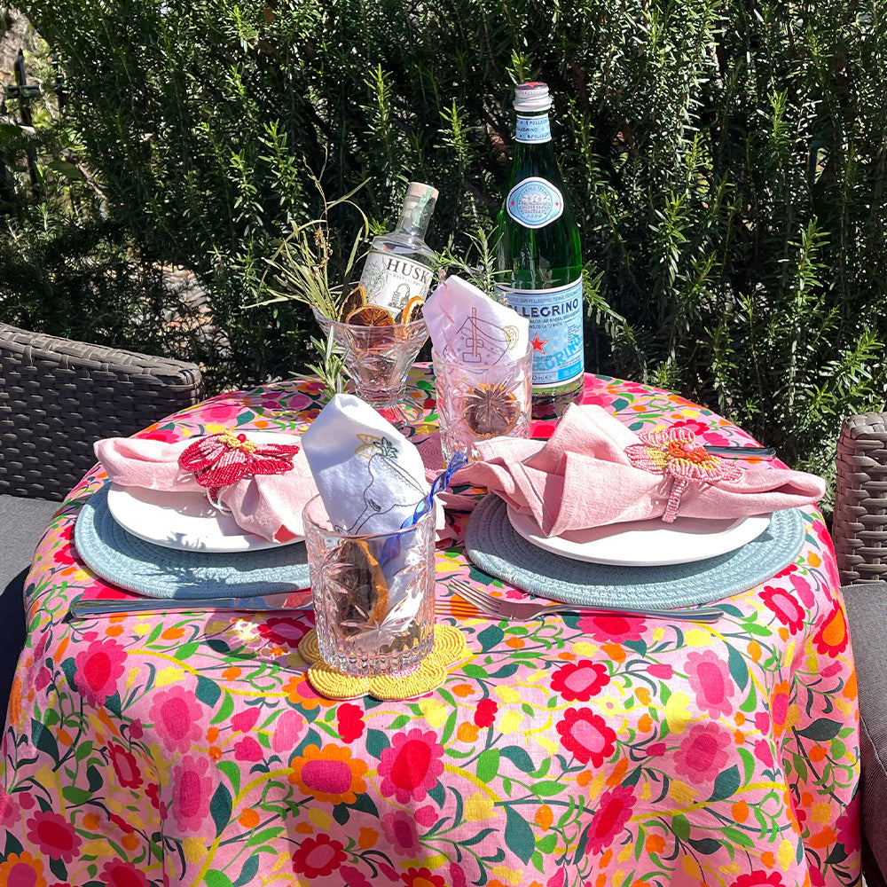 cocktail napkins, Flower patch table cloth