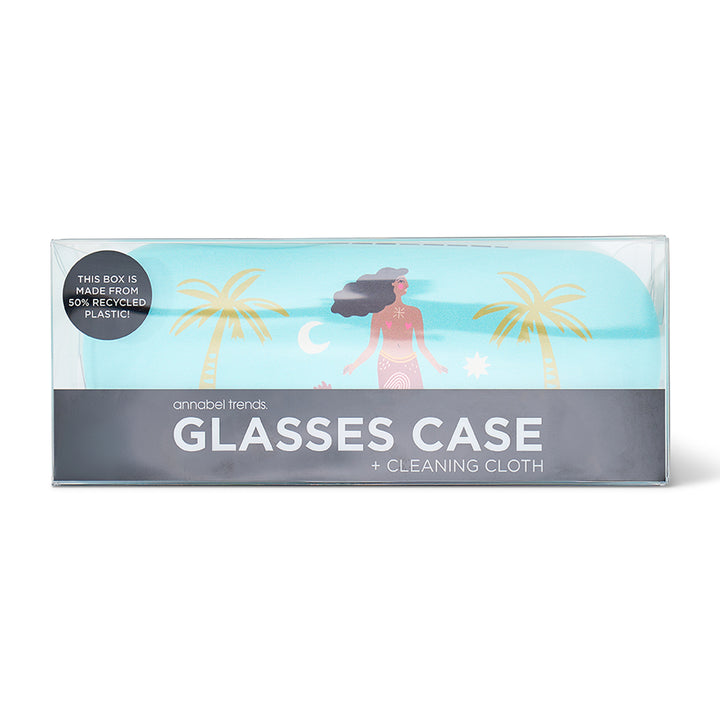 Glasses case packaging with a beach scene and 'annabel Trends' branding.