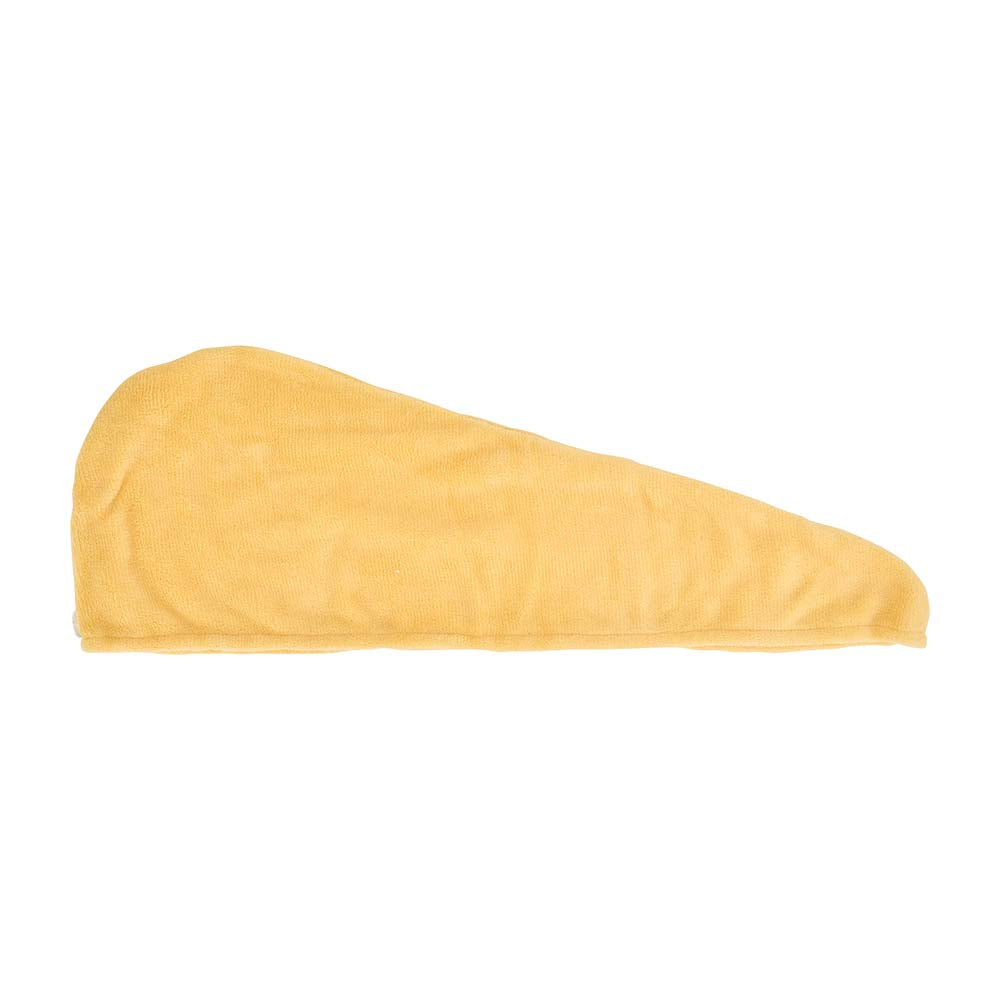 Yellow hair turban towel on a white background