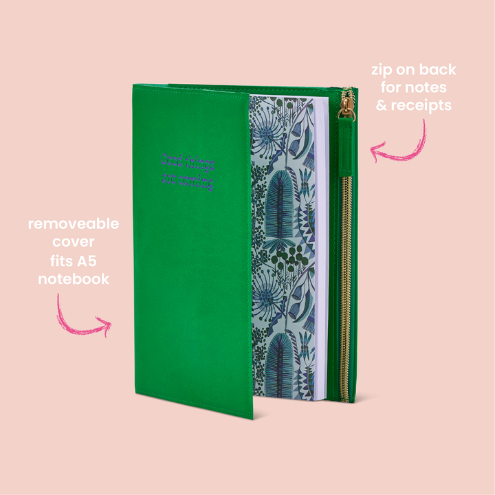 Journal - Notes - Green with Zip