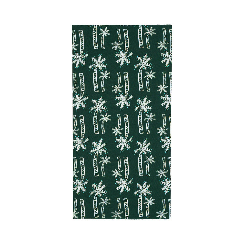 Green happywrap with white palm tree pattern on a white background