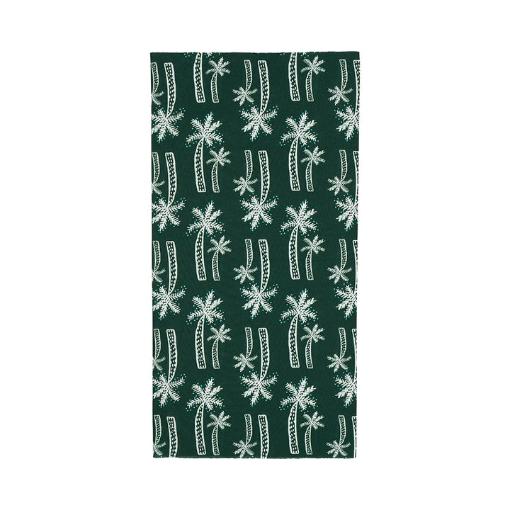 Green happywrap with white palm tree pattern on a white background