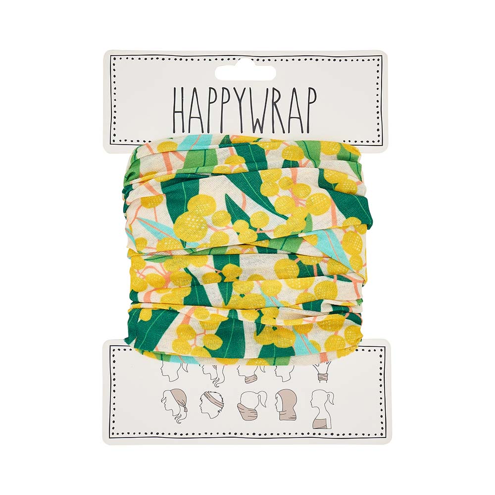  floral happywrap on a Happywrap branded card with a white background