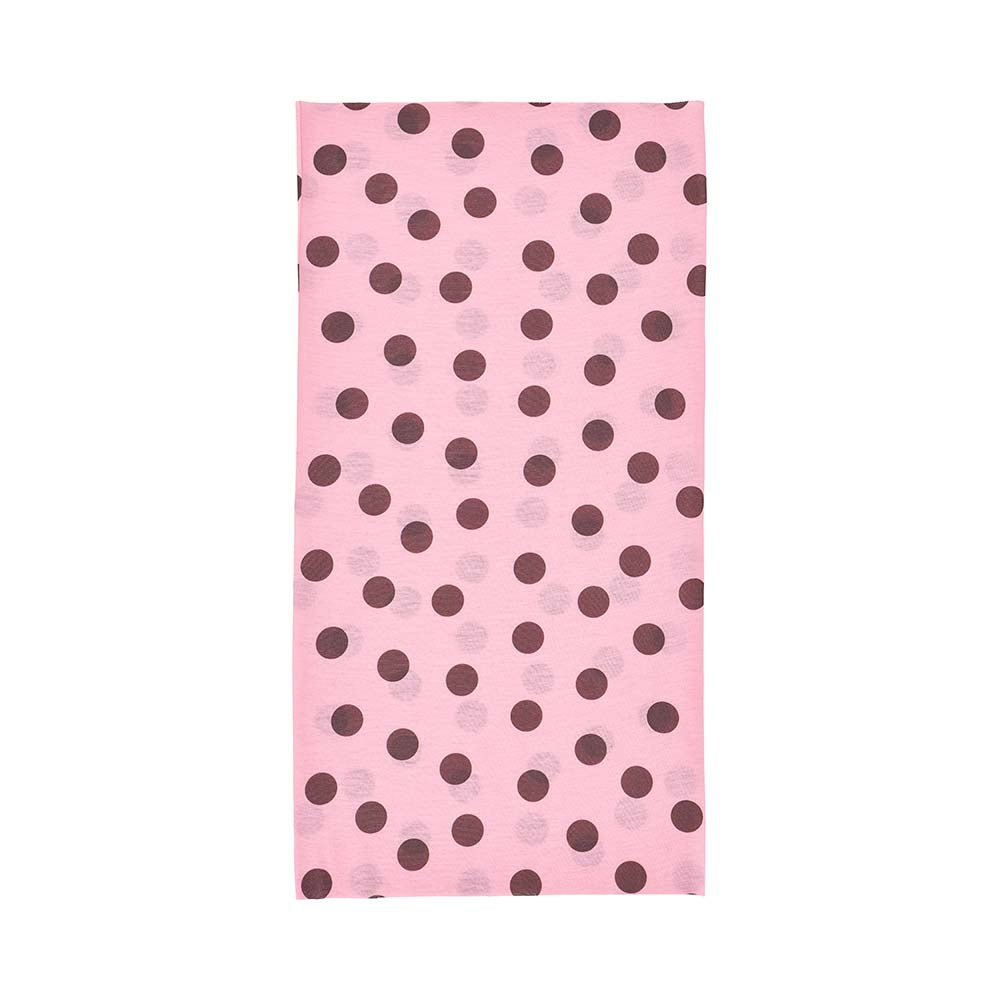 Pink headband with brown polka dots on a white background