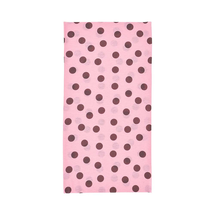 Pink headband with brown polka dots on a white background