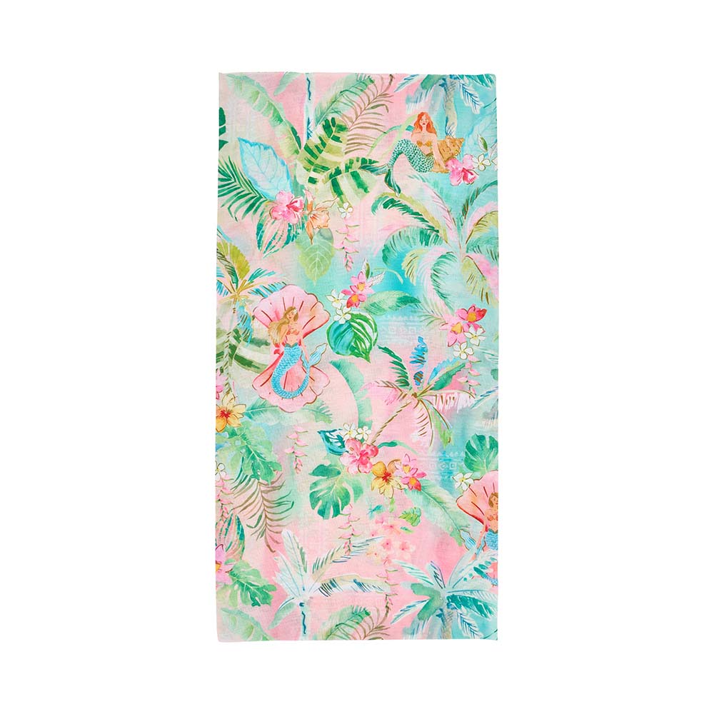 Tropical floral patterned happywrap on a white background