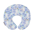 neck heat pillow with pal blue print of cockatoos