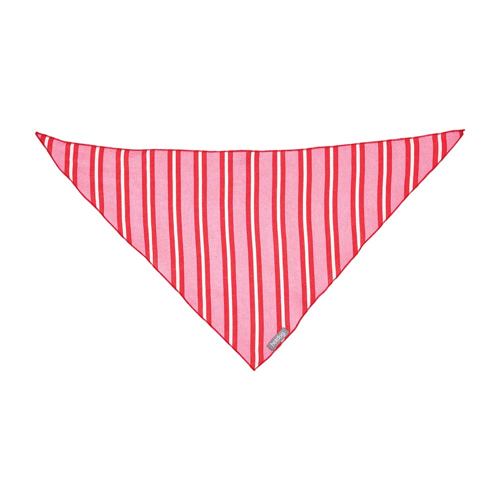 Red and white striped bandana on a white background