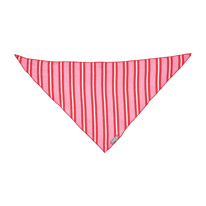 Red and white striped bandana on a white background