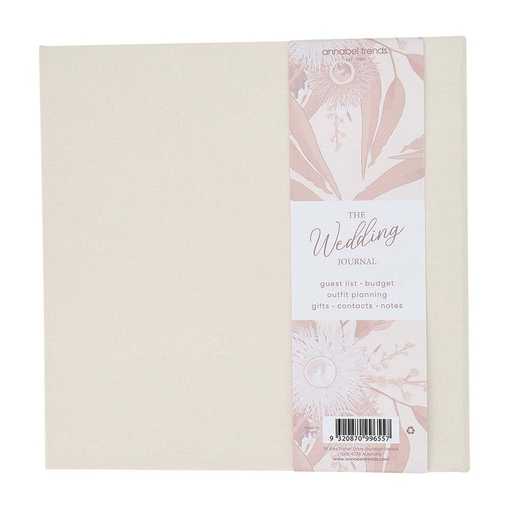 Wedding journal with floral design on the cover and packaging