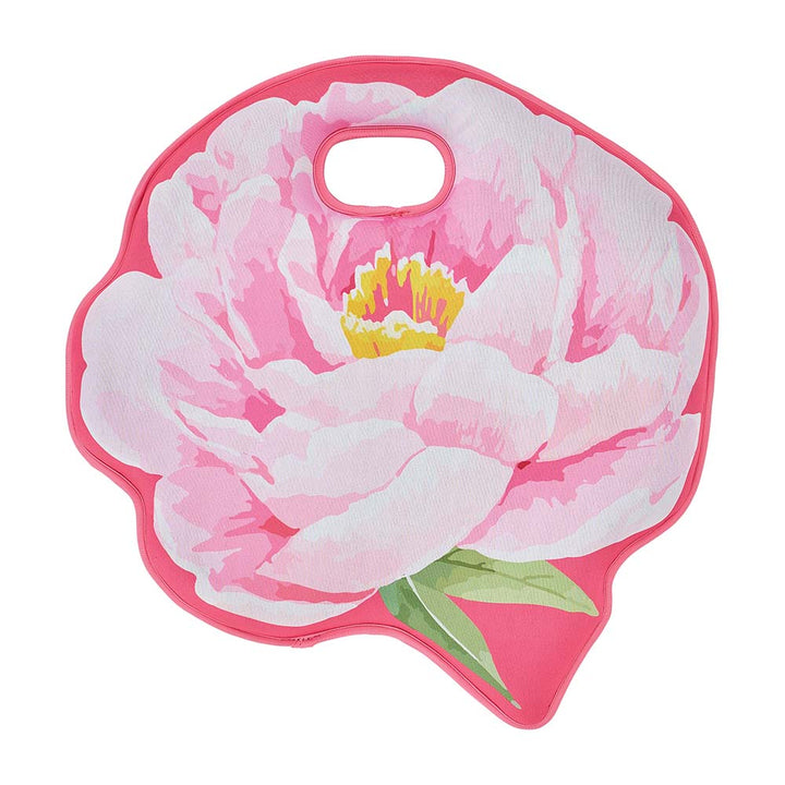 Pink floral design on Kneeling mat a white background