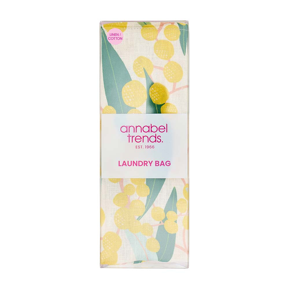 Annabel Trends laundry bag packaging with lemon design on a white background
