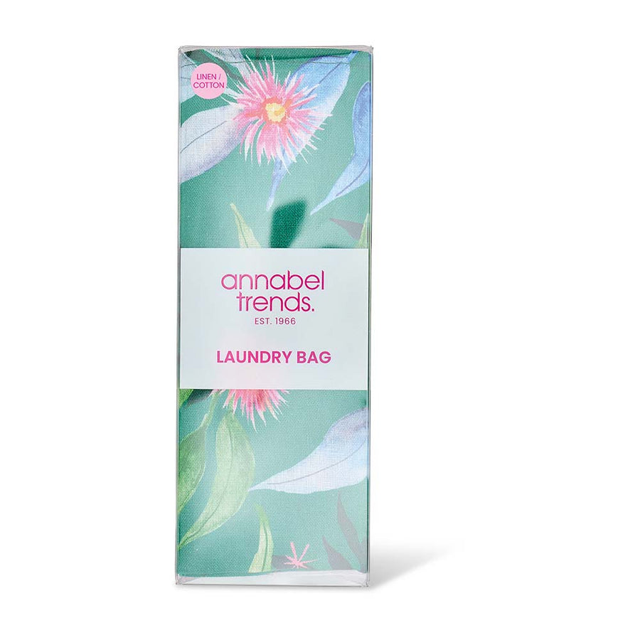 Annabel Trends laundry bag packaging with floral design on a white background