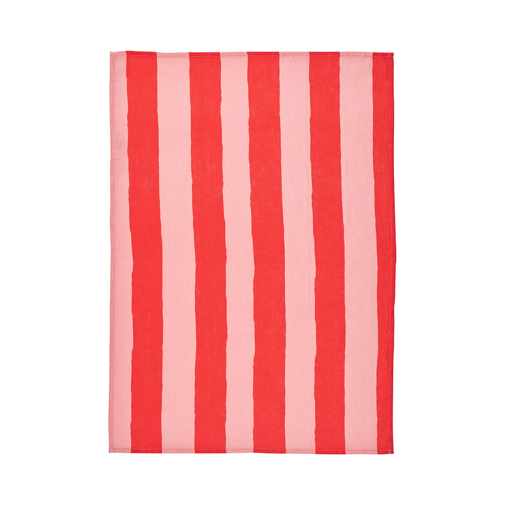 Annabel Trends Linen Tea towel in Red Stripe