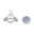 Metallic bee-shaped object and round disc on a white background