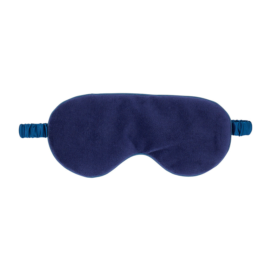 Navy blue sleep mask on a white background