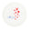 White plate with red hearts and 'with Love' text on a white background