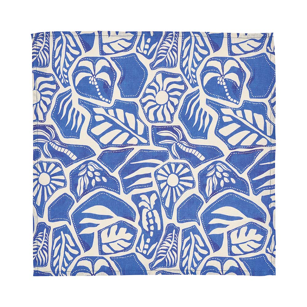 Blue and white patterned linen cotton Napkin