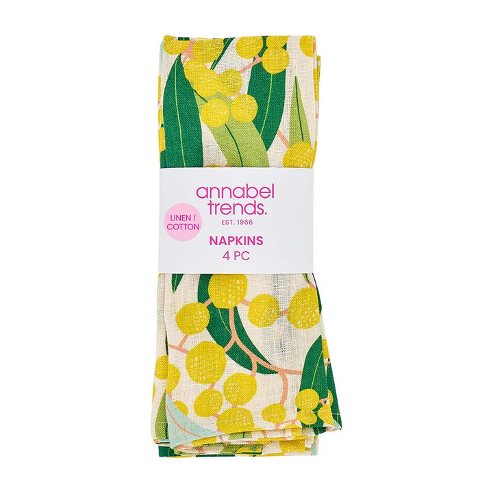 Pack of Annabel Trends napkins with a floral design on a white background