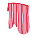Red and white striped apron on a white background