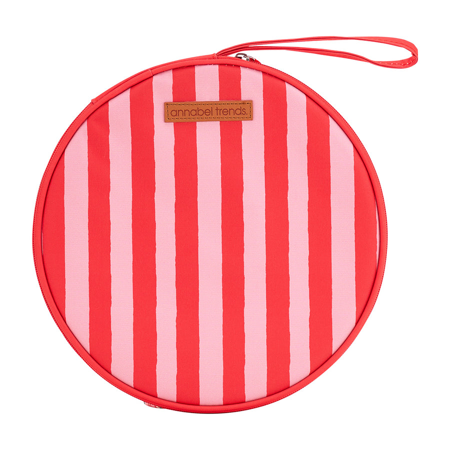 Annabel Trends Picnic Round Plate and cutlery set in Red Stripe