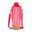 Red and white striped bag with a wicker base on a white background