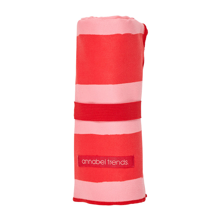 Annabel Trends Sand Free Beach Towel in Red Stripe