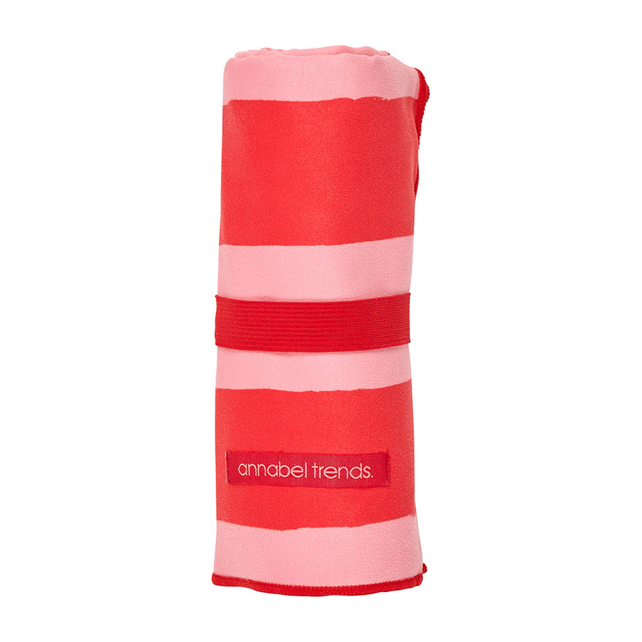 Annabel Trends Sand Free Beach Towel in Red Stripe
