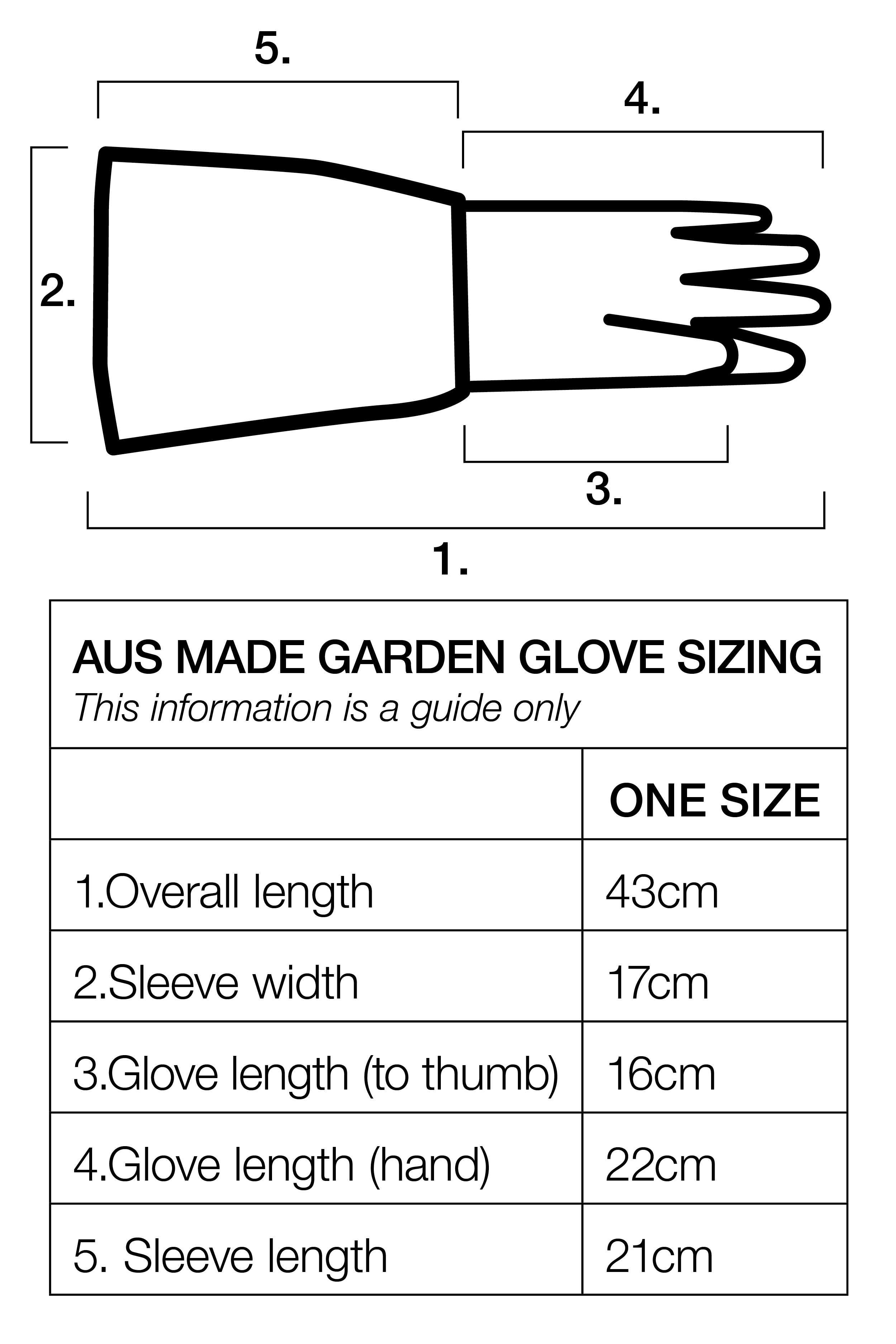 Sizing chart