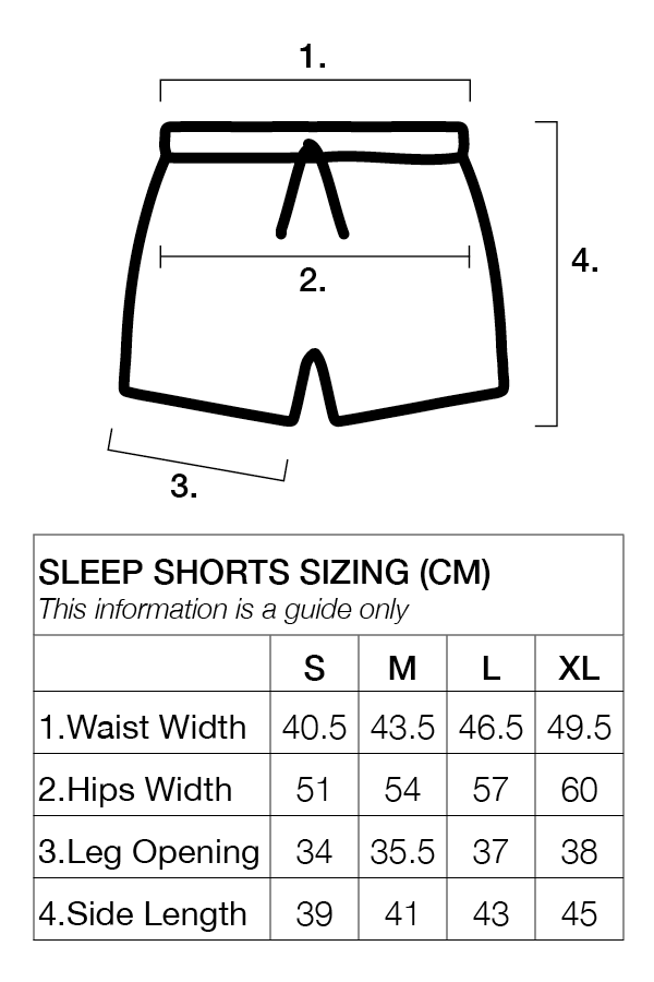 sizing chart - shorts