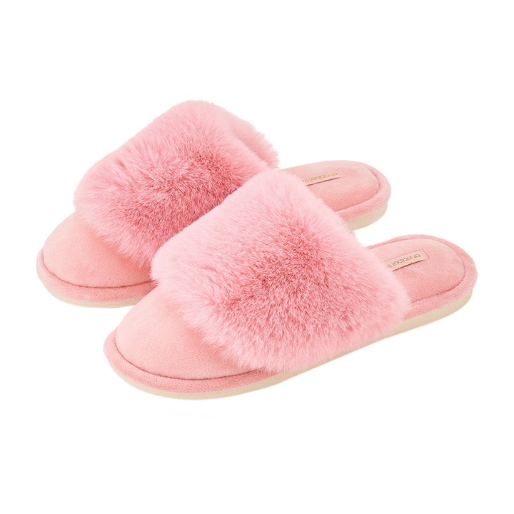 Pink Lemonade closed toe fluffy cosy luxe slippers