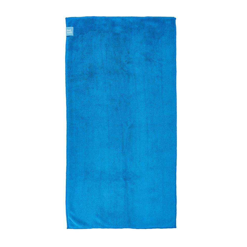 Blue towel on a white background
