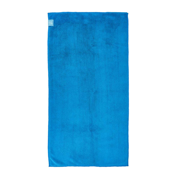 Blue towel on a white background