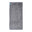Gray towel with a blue tag on a white background