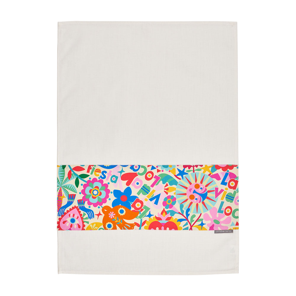 Annabel Trends Cotton Tea Towel in Fiesta design by Rachel Lee