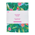 Floral tablecloth with 'annabel trends' branding on a white background