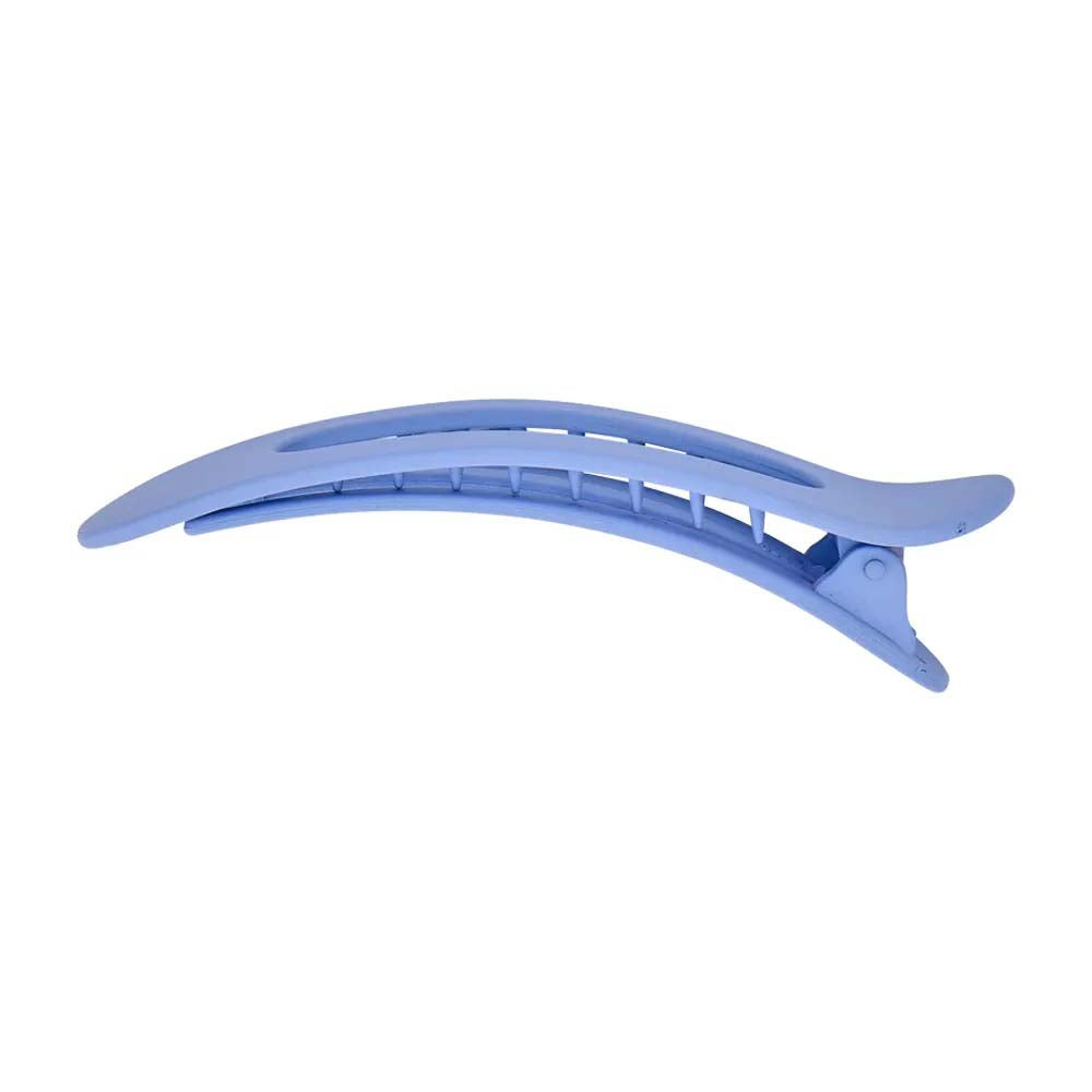 Blue hair clip on a white background