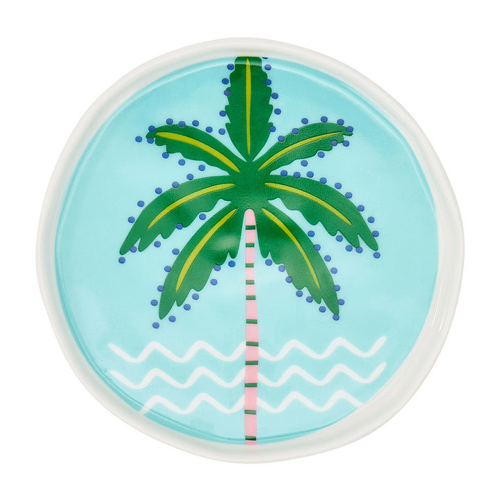 trinket dish celestial dreams blue and green palm 