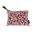 Floral-patterned travel packing cube case with a brown strap on a white background