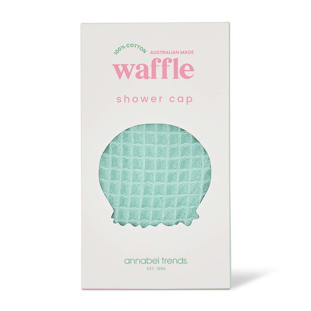 Box of Annabel Trends waffle shower cap on a white background