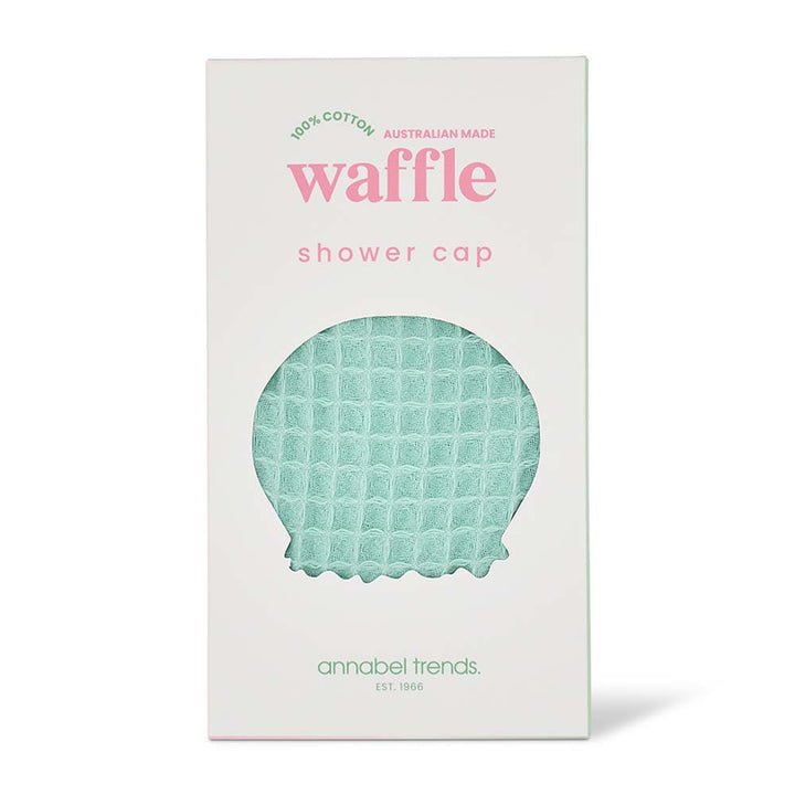 Box of Annabel Trends waffle shower cap on a white background
