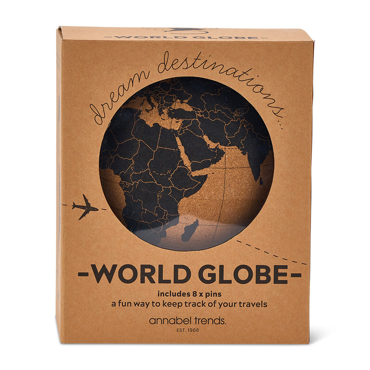 Cork world globe in a box