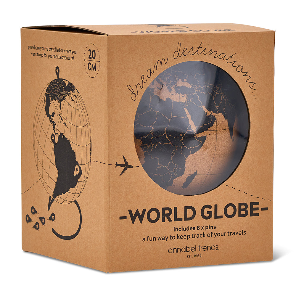 Cork world globe in a box