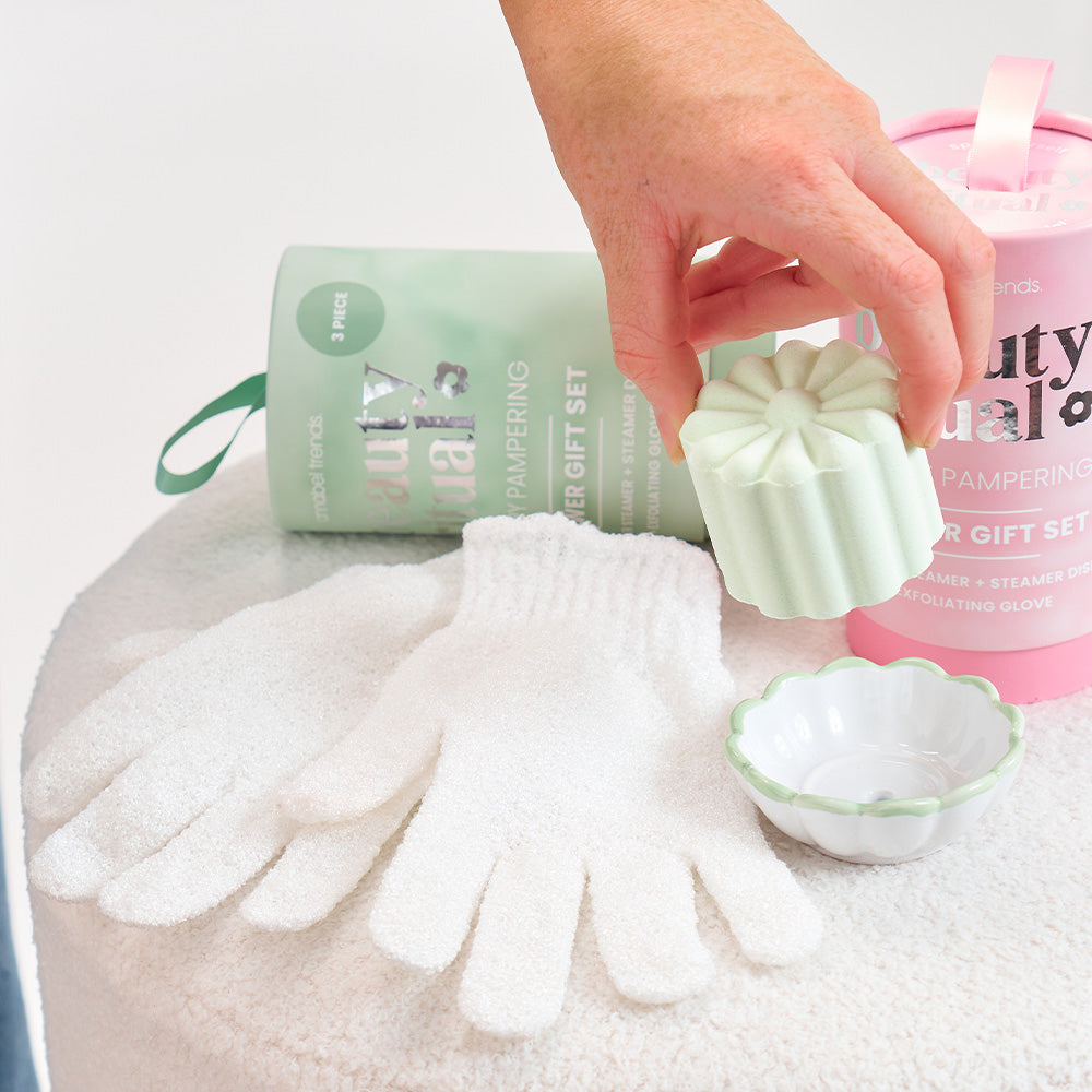 Annabel Trends Beauty Ritual Shower Set - moss and pink