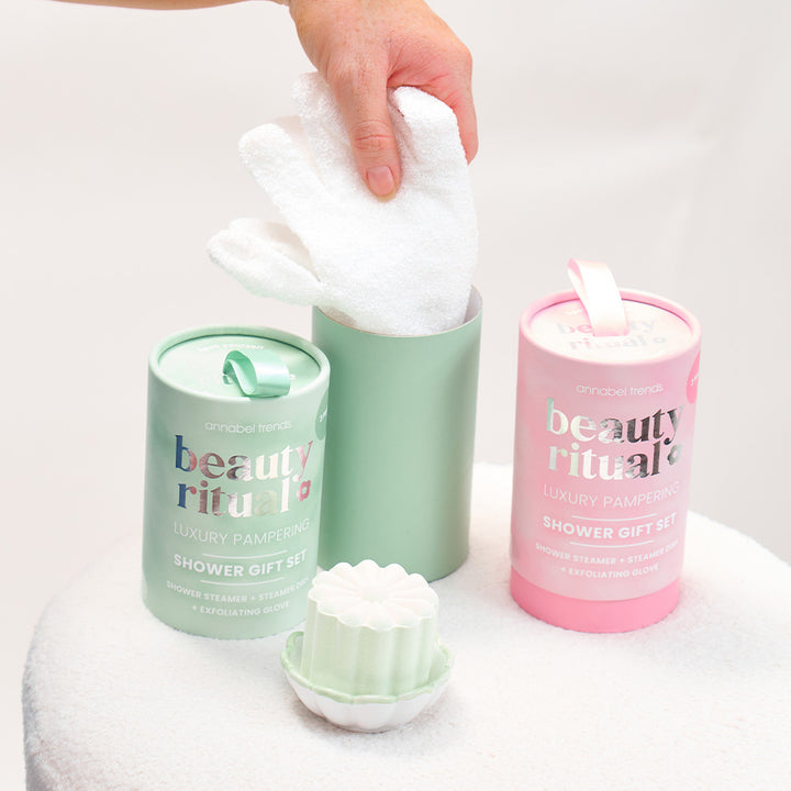 Annabel Trends Beauty Ritual Shower Set - pink and moss