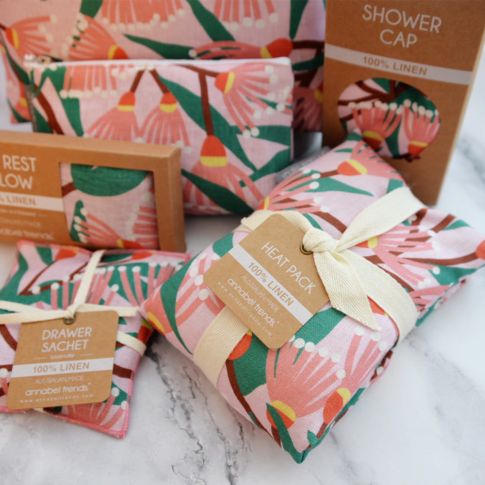 Annabel Trends Blossom Branches Linen Heat pillow and bathroom linen range