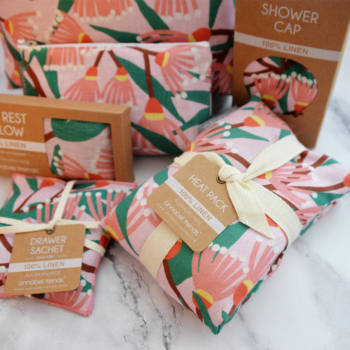 Annabel Trends Blossom Branches Linen Heat pillow and bathroom linen range