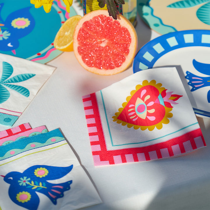 Annabel Trends paper napkins fiesta heart